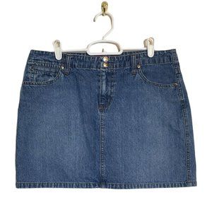 SO Classic Mini Skirt Blue 100% Cotton Denim Womens Juniors Size 11
